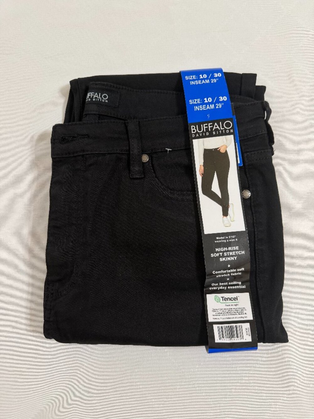 Buffalo David Bitton High-Rise Soft Stretch Skinny Jeans - size 10 / 30